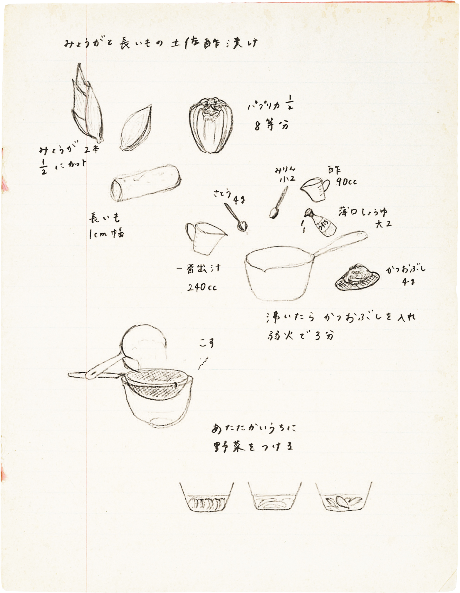 みょうがと長芋の土佐酢漬け Mealsの一汁三菜のつくり方